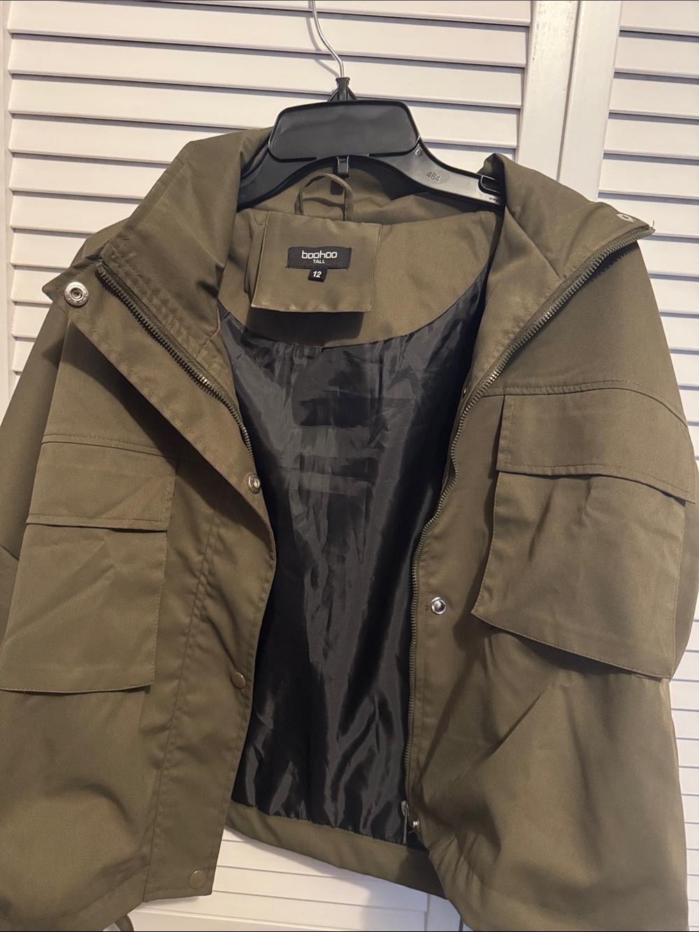 Olive Utility Crop Jacket - Women Boohoo